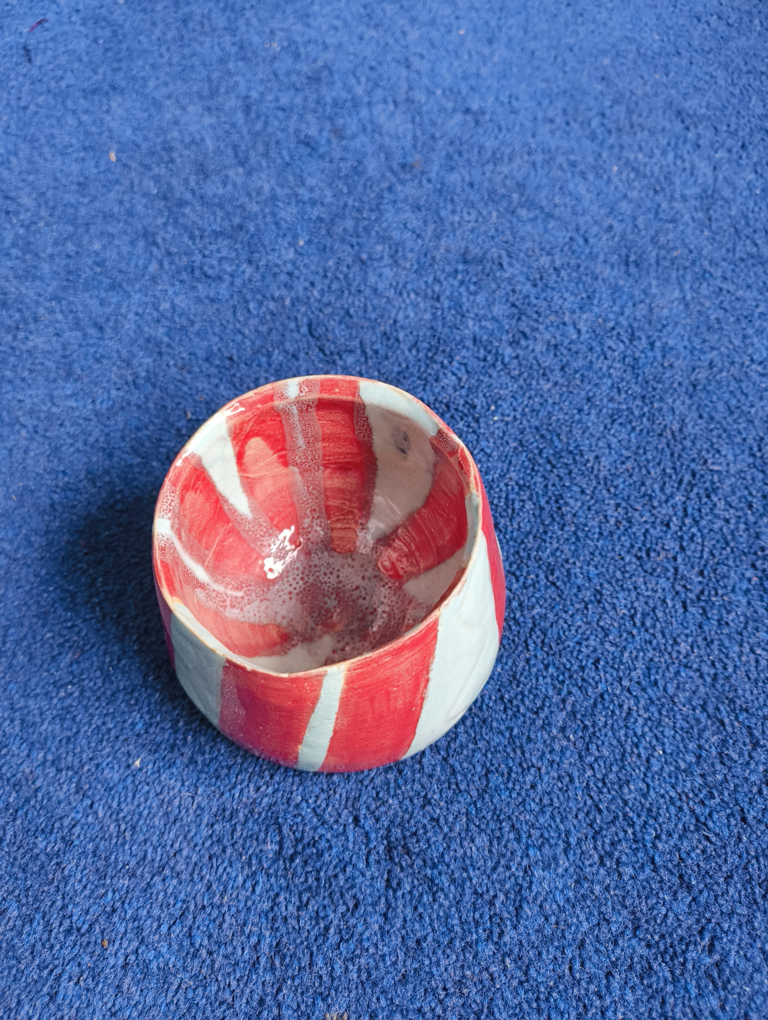 Red Striped Trinket Bowl