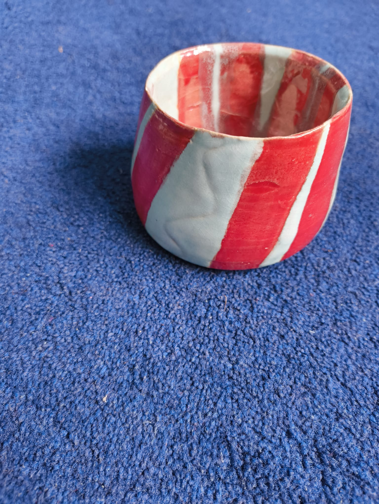 Red Striped Trinket Bowl